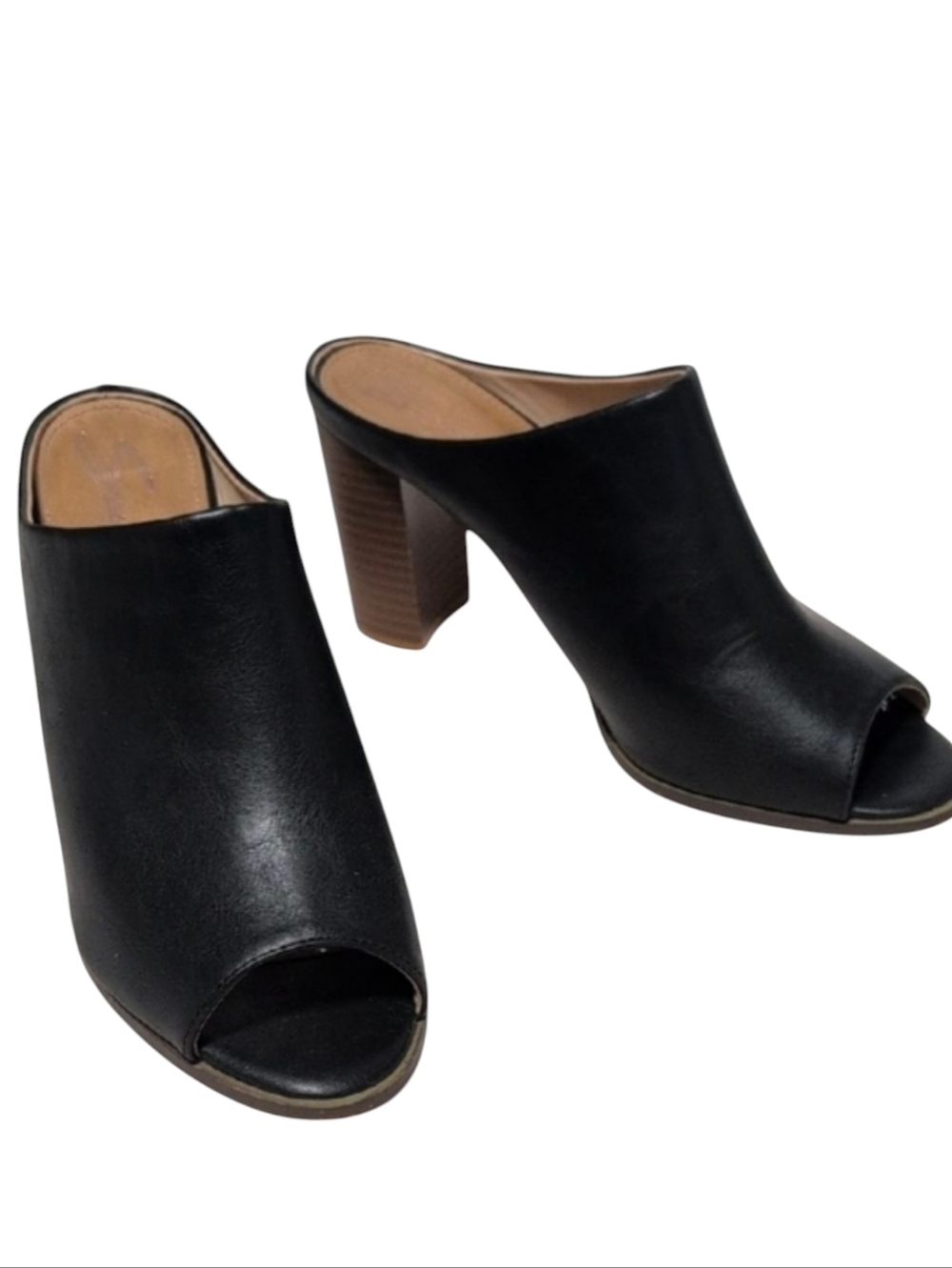 Seven7 Mexx Black Slip On Open Toe Mules Size 11